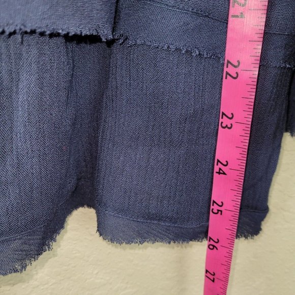 William Rast‎ Women S Fiona Blue Bohemian Beaded Embroidered Bell Sleeve Top - Picture 11 of 13